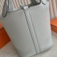 picotin 18cm clememce 原厂御用大牛皮 T0雾蓝色 顶级工艺 蜡线全缝 银扣