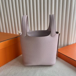 Picotin 18cm Clemence 原厂大牛tc皮 09梦幻粉紫 金扣 一级工艺 全手工蜡线缝