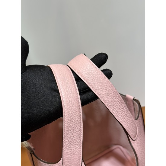 picotin18cm clememce 原厂御用大牛皮 3Q新粉色 顶级工艺 蜡线全缝 银扣