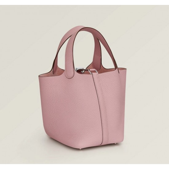 Style：Picotin lockColour：3Q/sliverSize：18cmLeather：clemenceHardware：sliver菜篮18cm，3Q粉牛皮，银扣，高级全手工专属定制‼️