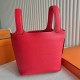 Picotin 18cm Clemence 原厂德国大牛tc皮 S3心红色 金扣