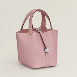 Style：Picotin lockColour：3Q/sliverSize：18cmLeather：clemenceHardware：sliver菜篮18cm，3Q粉牛皮，银扣，高级全手工专属定制‼️