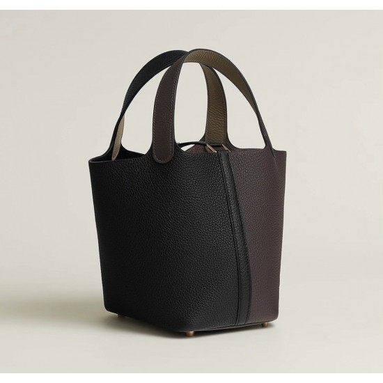 Style：Picotin lockColour：89黑色/47巧克力色/D0米色Size：18cmLeather：clemenceHardware：gold菜篮18cm，黑/咖/米，金扣，高级全手工专属定制‼️