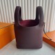 Picotin 18cm Clemence 原厂大牛tc皮 0G马鞍红 金扣 一级工艺 全手工蜡线缝