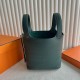 Picotin 18cm Clemence 原厂大牛tc皮 6O松柏绿 金扣 一级工艺 全手工蜡线缝